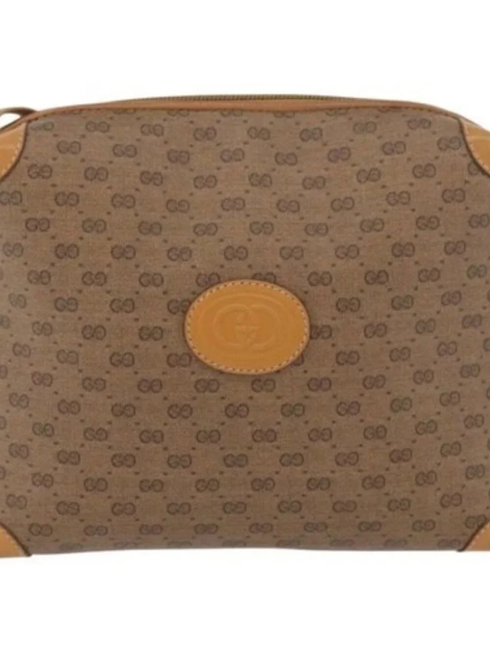 GUCCI Micro GG Supreme Shoulder Bag PVC Beige Gold 007 104 4916 Auth SW2142